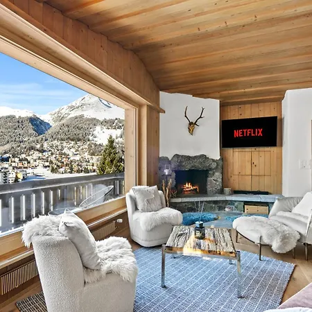 Domek alpejski A&y Zum Goldenen Hirsch - View Kamin Davos